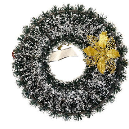 Coronita decorativa pentru usa, 35cm, craciunite si fundita