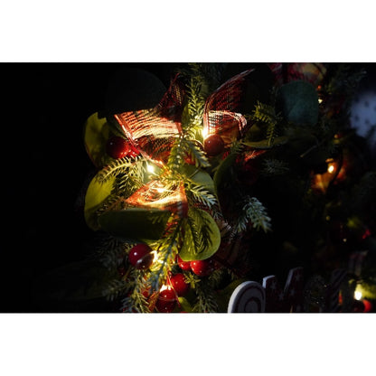 Coronita de Craciun pentru usa, 40 cm, cu Led