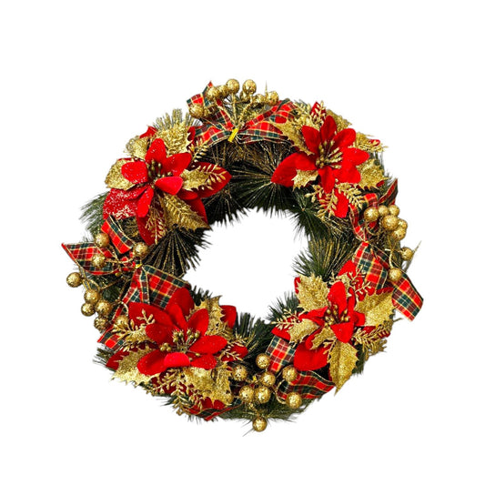 Coronita decorativa pentru usa, cu conuri si globuri, 40 CM