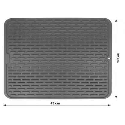 Covoras din Silicon pentru Scurgere Vase, Uz Casnic, Rezistent la Temperaturi Ridicate, Izolator, 43x32.5 cm, Negru