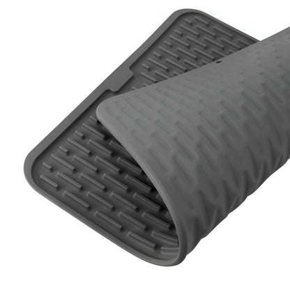 Covoras din Silicon pentru Scurgere Vase, Uz Casnic, Rezistent la Temperaturi Ridicate, Izolator, 43x32.5 cm, Negru