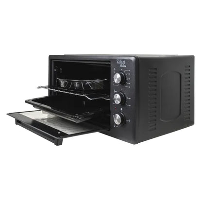 Cuptor electric, putere 1500W, capacitate 45L, timer 90 min, temperatura maxima 300 grade, 2 tavi incluse, negru