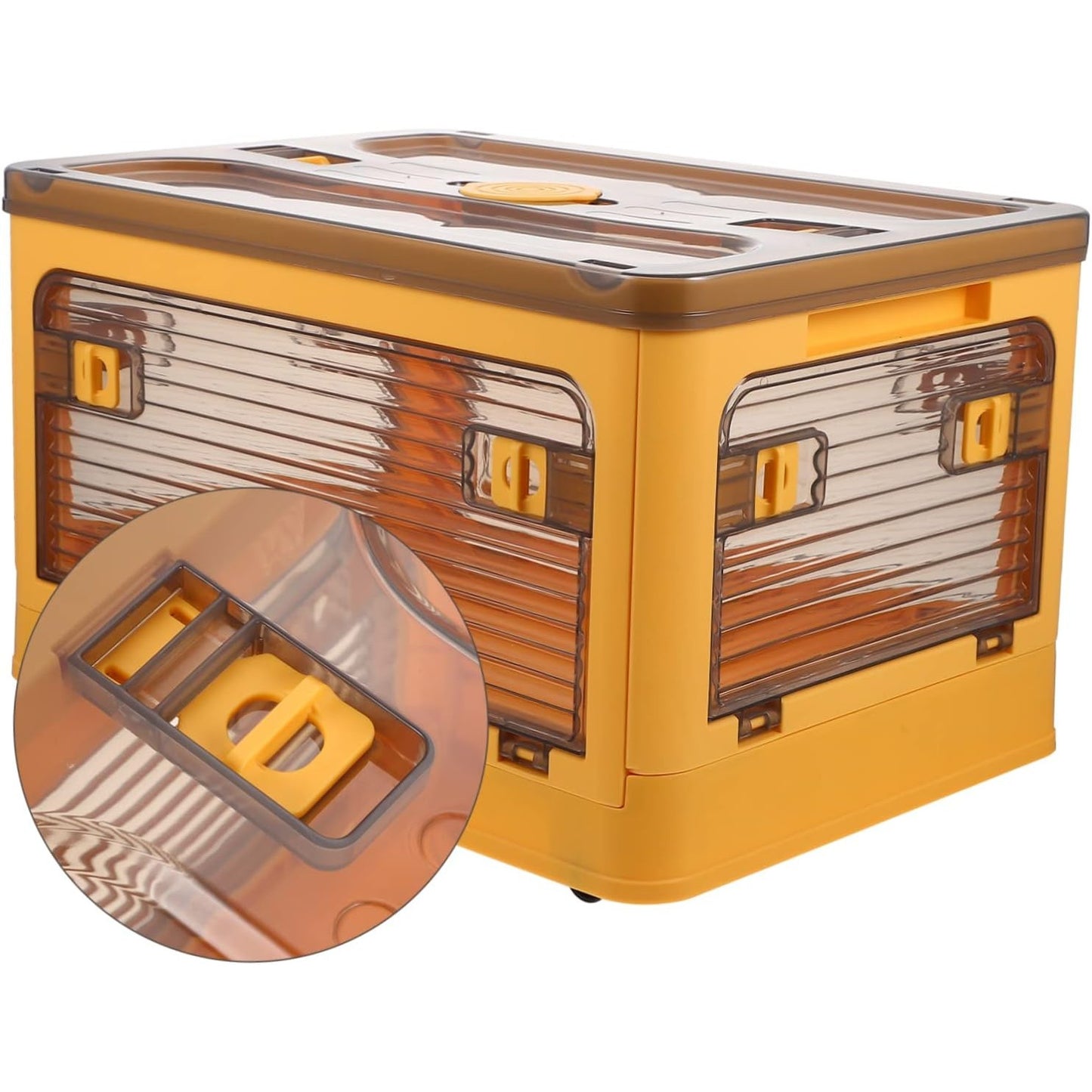 Cutie de depozitare pliabila, Cu capac, 29 L, Plastic, 40.5x29x24.5 cm, Portocaliu