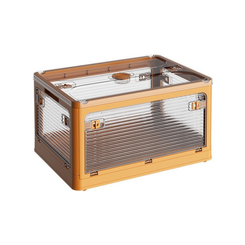Cutie de depozitare pliabila, Cu capac, 29 L, Plastic, 40.5x29x24.5 cm, Portocaliu