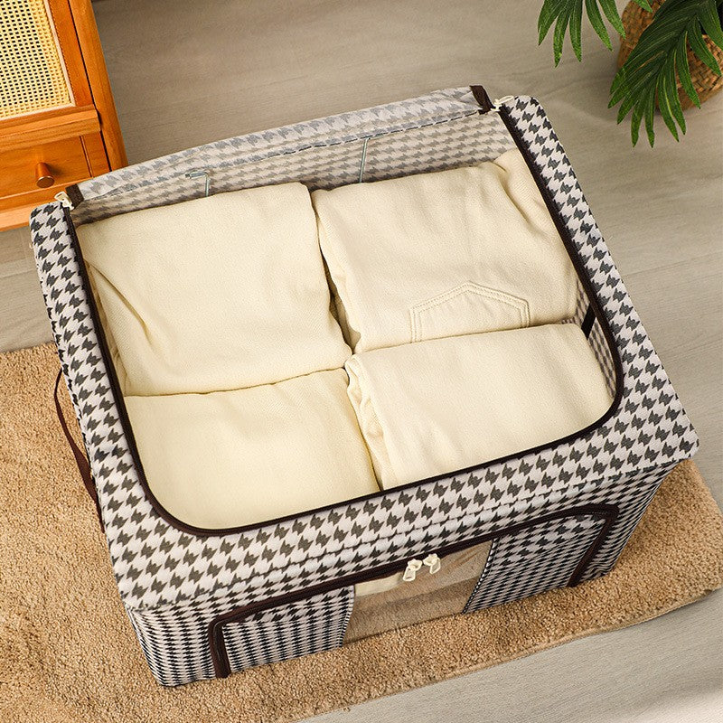 Cutie de Depozitare Pliabila, Cu fermoar, 66 L, Textile, 50x40x33 cm, Design Zebra