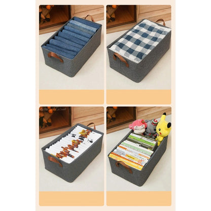 Cutie de Depozitare Tip Cos, Material Textil, Pliabila, 47x35x30 cm, 50 l, Cadru Metalic, cu Manere, Gri
