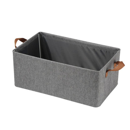 Cutie de Depozitare Tip Cos, Material Textil, Pliabila, 47x35x30 cm, 50 l, Cadru Metalic, cu Manere, Gri
