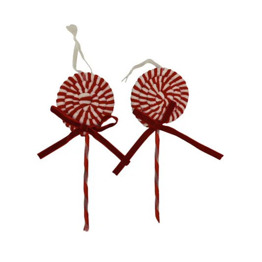 Decoratiune pentru brad Craciun tip Acadea Rosie Tricotata, 23×9cm