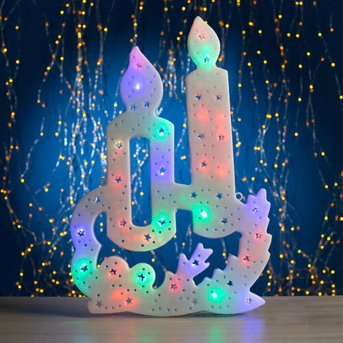 Decoratiune de Craciun, Lumanari, Multicolor, LED, 40X32CM