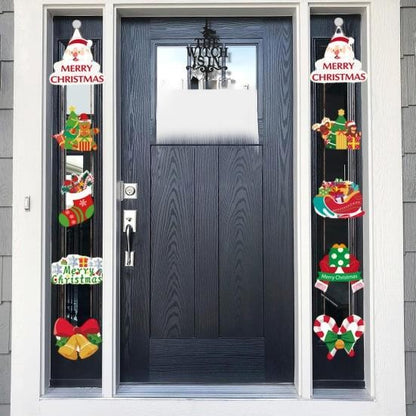 Set 2 Decoratiuni de Craciun, de Agatat, pentru Usa, Sfoara Inclusa, 21 cm/28 cm, din Hartie 350g, Multicolor