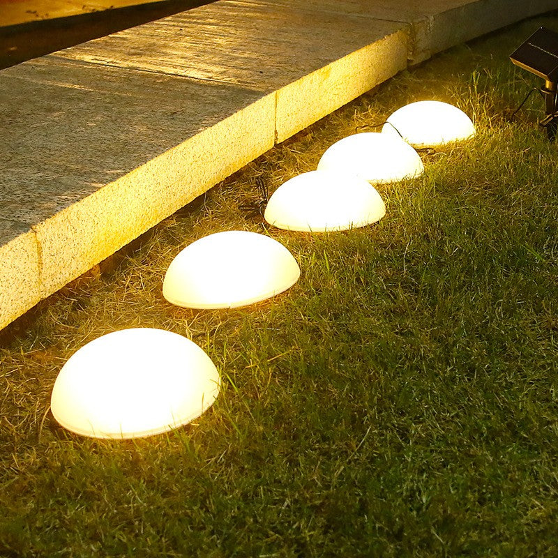 Decoratiune pentru gradina, lampa solara in forma de ciuperca, 5 ciuperci, alb cald
