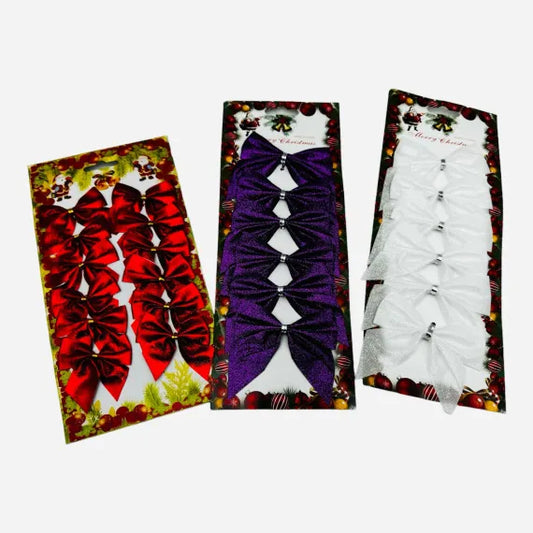 Set 12 fundite decorative pentru Craciun, diverse culori, 23×12cm