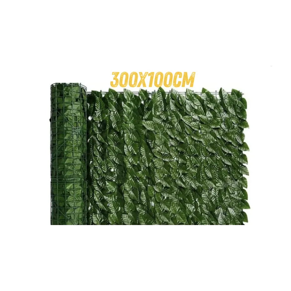 GARD ARTIFICIAL VERDE CU FRUNZE DESE 300X100 CM