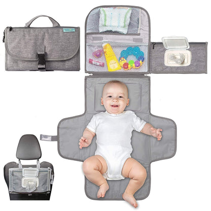 Geanta Multifunctionala,  Tip Aleza de Schimbat Scutece, Impermeabila, din Panza Oxford, cu Buzunare, Usor de Agatat, 30 x 20 cm