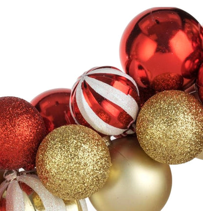 Ghirlanda cu Globuri Rosii si  Bej Lungime 1.5m