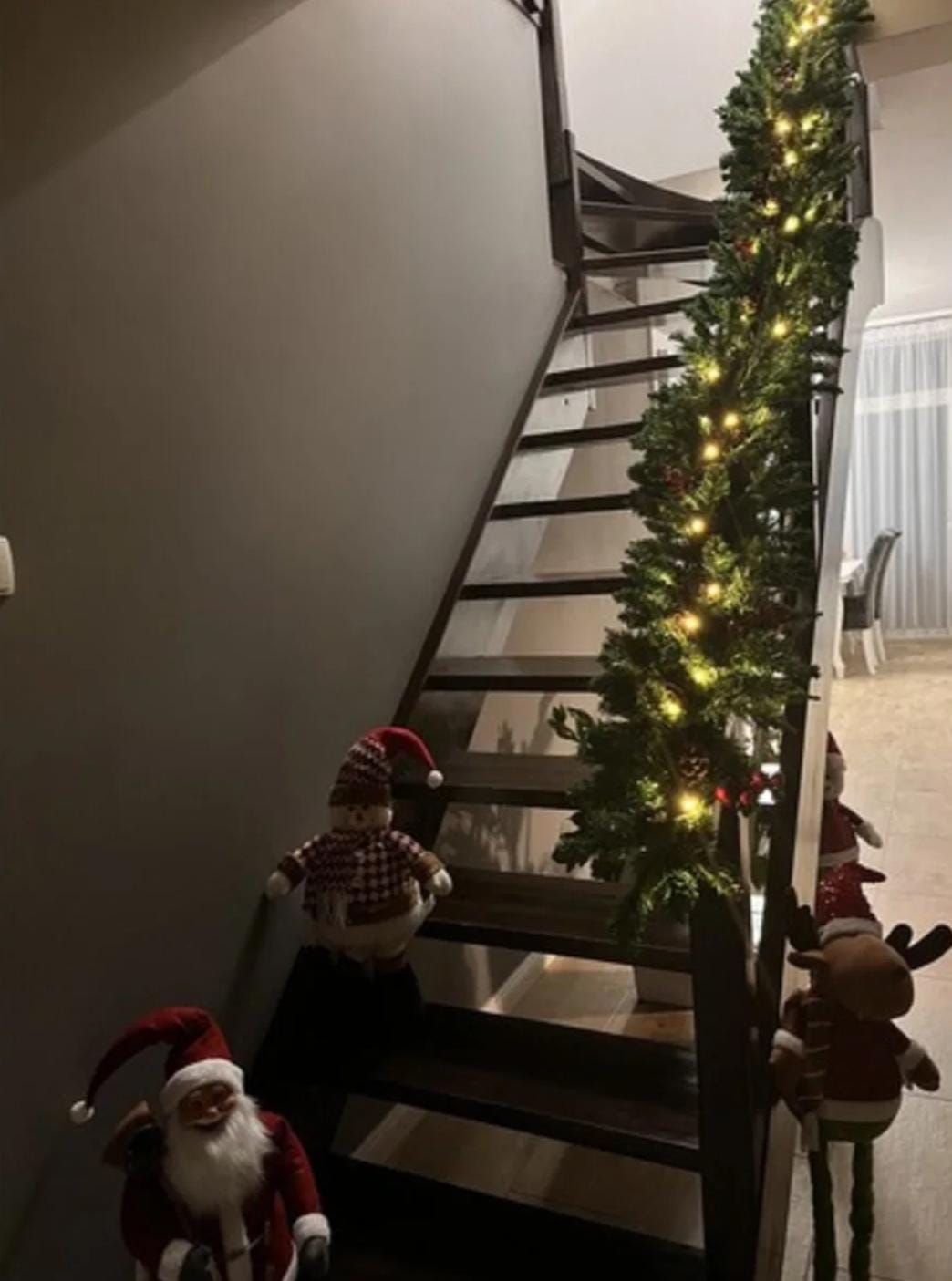 Ghirlanda de Craciun, Crengute de brad, merisoare, conuri si instalatie, 1.8M