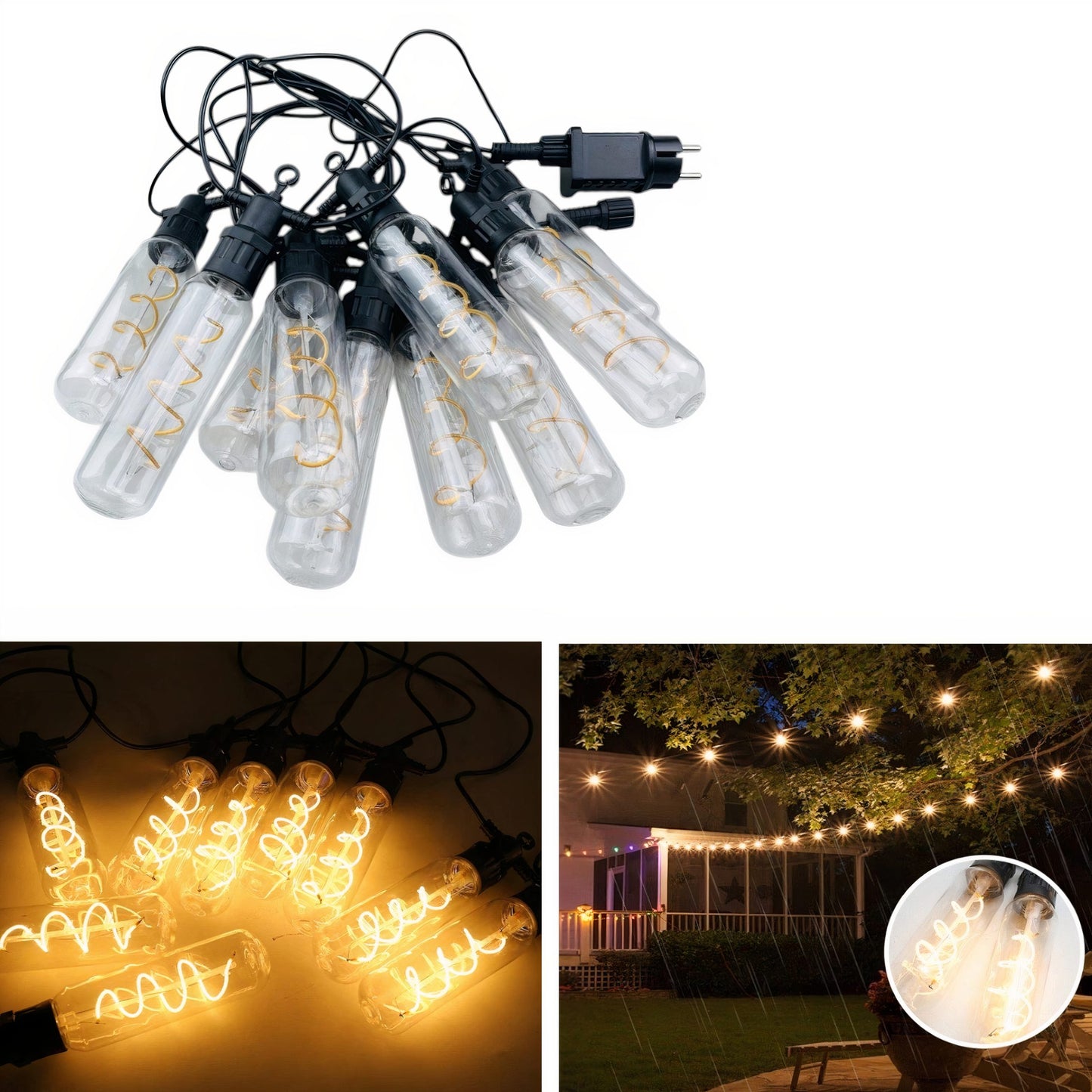 Ghirlanda Luminoasa 5M, 10 Becuri LED Model Spirala, lumina calda