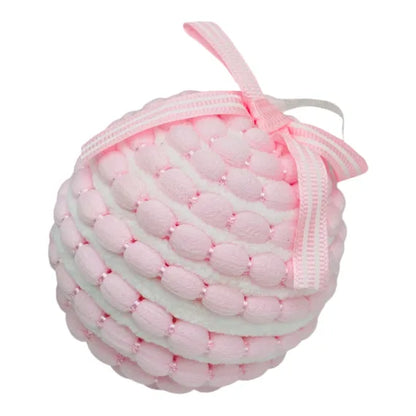 Set 4 globuri de Craciun material tricotat, 9×9cm
