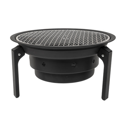 Gratar metalic pentru camping, pliabil, rotund, diametru 35cm