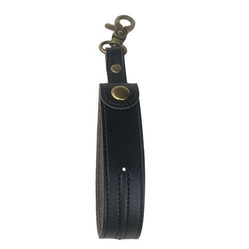 Husa de Depozitare pentru Kendama, din Piele Ecologica, Catarama cu Agatare pentru Transportare, Model Breloc Simplu, 19.5 x 2.5 cm, Negru