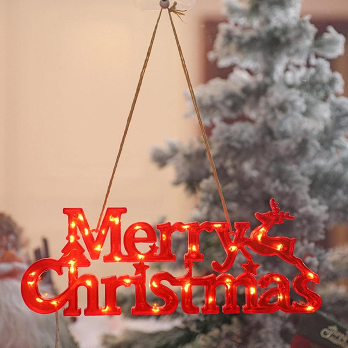 Instalatie LED de Craciun,  Litere 3D, Merry Christmas, Lumina Calda, 27.5 x 10.5 x 1.4 cm, Galben