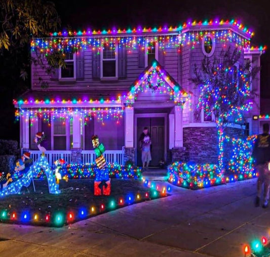 Instalatie exterior, turturi cu FLASH, 25 metri, 500 LED