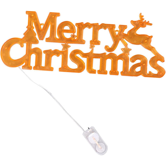 Instalatie LED de Craciun,  Litere 3D, Merry Christmas, Lumina Calda, 27.5 x 10.5 x 1.4 cm, Galben
