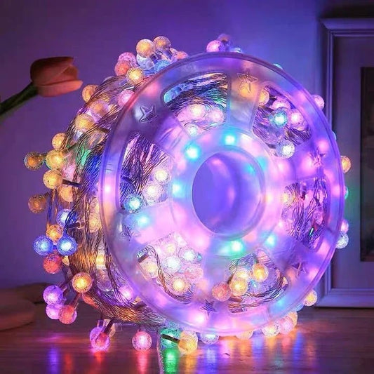 Instalatie liniara cu becuri mari, 150 LED, 35 M, Multicolor