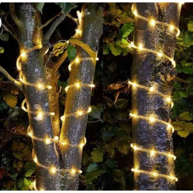 Instalatie luminoasa solara de exterior, 100 led, 10 M