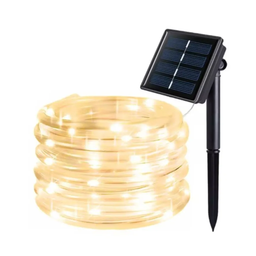 Instalatie luminoasa solara de exterior, 100 led, 10 M