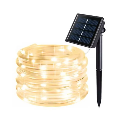 Instalatie luminoasa solara de exterior, 100 led, 10 M