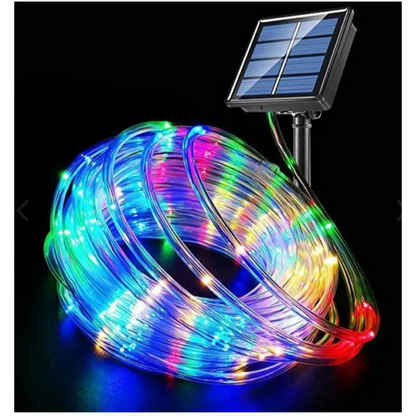 Instalatie luminoasa solara de exterior, 100 led, 10 M
