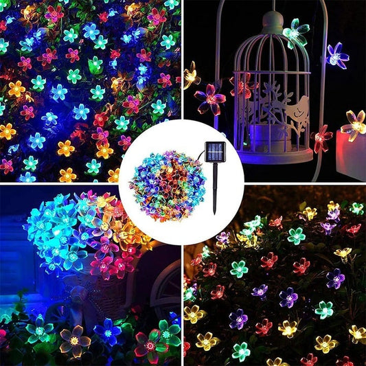 Instalatie solara model floricele, 20 led, exterior, IP44