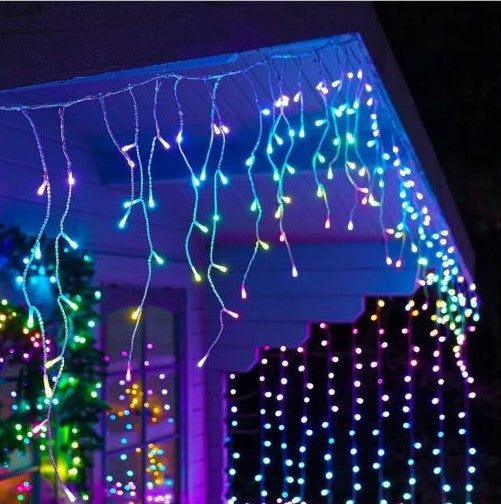 Instalație de Craciun Tip Perdea, 80 LED-uri în formă de fulg, albă, 3M