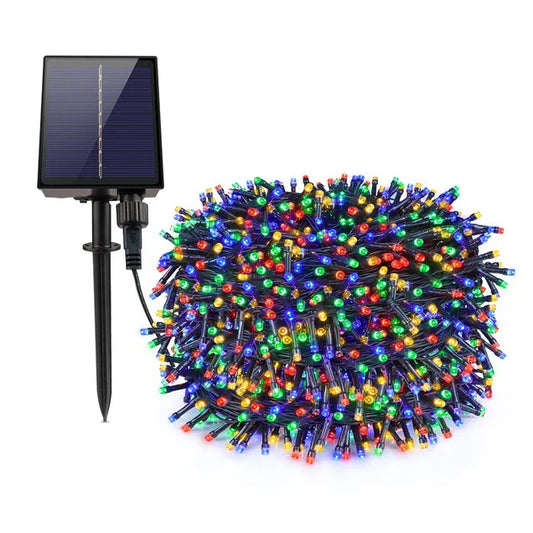 Instalatie lumisoasa solara tip sir de exterior, 500 led, 50 M