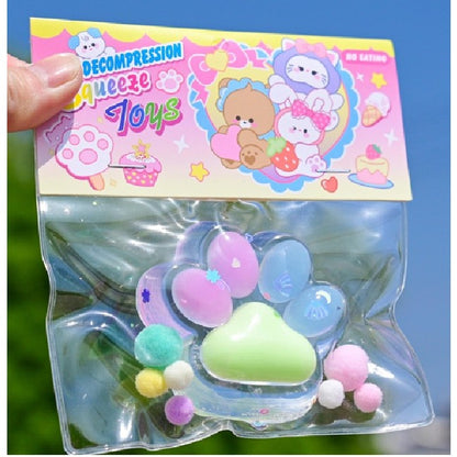 Jucarie Antistres Squishy, cu Revenire Lenta, Labuta de Pisica Pufoasa, 7.5 cm