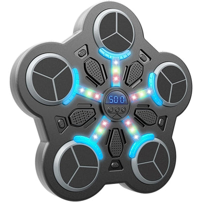 Jucarie de Boxat cu Muzica si Lumini, Manusi Incluse, Bluetooth, Incarcare USB, Aplicare cu Ventuze, 5 Tinte, 33x33x4.5 cm, 930 g, Negru