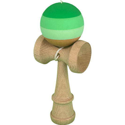 Jucarie Kendama X Originala, Profesionala,  din Lemn, Rubber Grip, 18 cm, Verde in 3 Culori