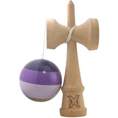 Kendama X Originala, Profesionala, Super Sticky din Lemn, 18 cm, Purpuriu/Mov/Lila