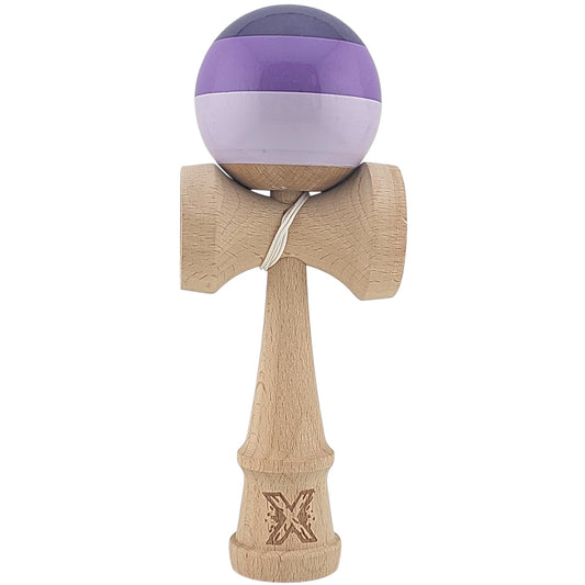 Kendama X Originala, Profesionala, Super Sticky din Lemn, 18 cm, Purpuriu/Mov/Lila