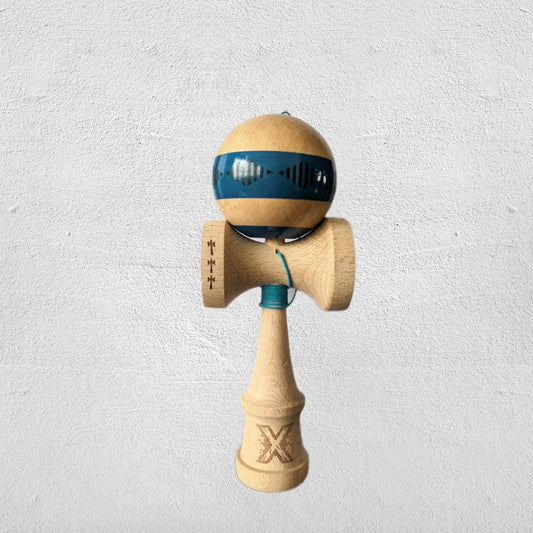 Kendama Originala X FREQUENCY , Profesionala, din Lemn, 18 cm, Albastru