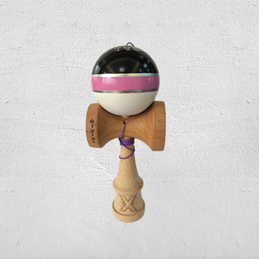Kendama Originala X ROYAL , Profesionala, din Lemn, 18 cm, Rose-Silver