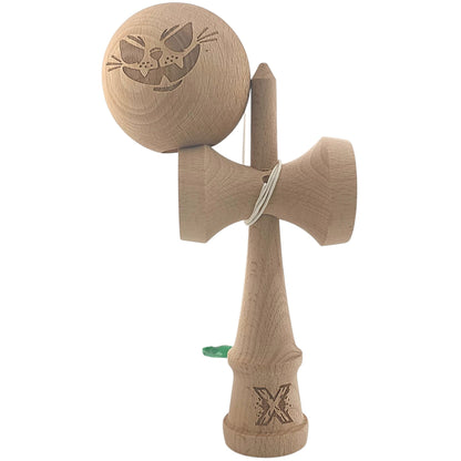 Kendama X Originala, Profesionala, din Lemn, 18 cm, Special, Crazy Cat, Lemn