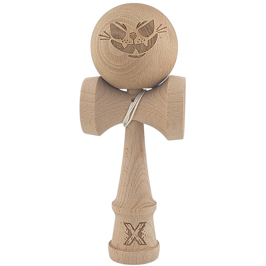 Kendama X Originala, Profesionala, din Lemn, 18 cm, Special, Crazy Cat, Lemn