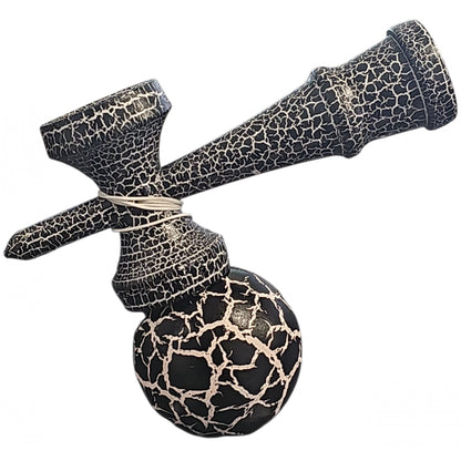 Kendama X Originala, Profesionala, Cracked, din Lemn, 18 cm, Negru Alb