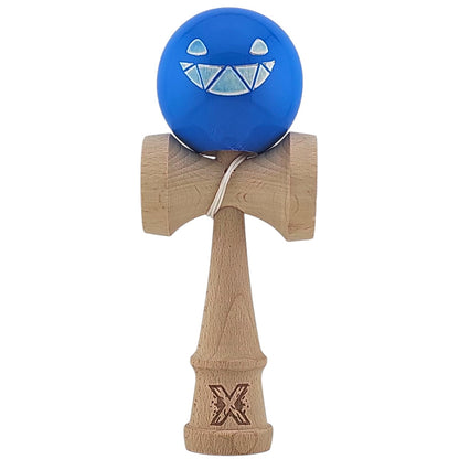 EDITIE LIMITATA Kendama X Originala, Profesionala Limited Crazy Smile,  din Lemn, Super Stiky, 18 cm, Albastru
