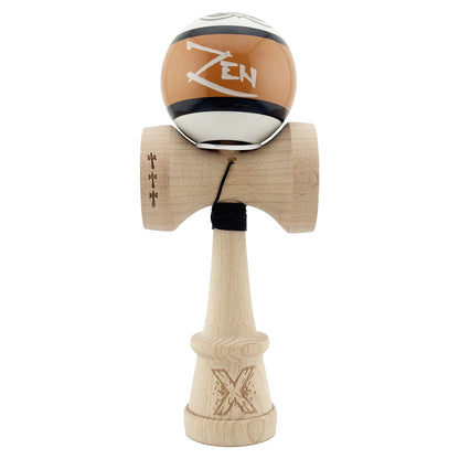 Kendama X Zen Series Originala, Profesionala, Super Sticky, Gaura in Baza, Cupe Mari KING SIZE V3, Rulment Metalic, din lemn 18 cm, Ata 55 cm, Maro