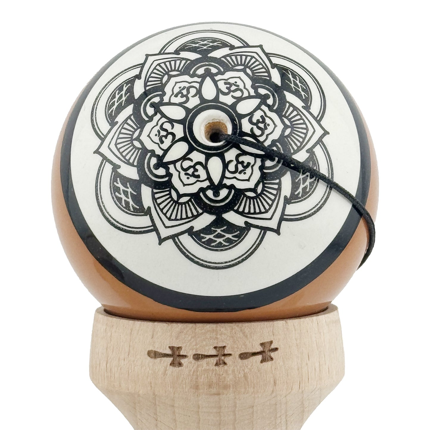 Kendama X Zen Series Originala, Profesionala, Super Sticky, Gaura in Baza, Cupe Mari KING SIZE V3, Rulment Metalic, din lemn 18 cm, Ata 55 cm, Maro