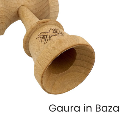Kendama X Originala, Profesionala,Christmas Edition, Super Sticky cu Cupe Mari KING SIZE V3, Rulment Metalic si Gaura in Baza, din Lemn 18 cm, Ata 55 cm