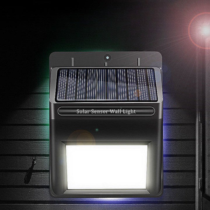 Lampa cu incarcare solara si senzor de miscare pentru exterior, 20 LED cu distanta de inductie, montaj pe perete, fara cabluri